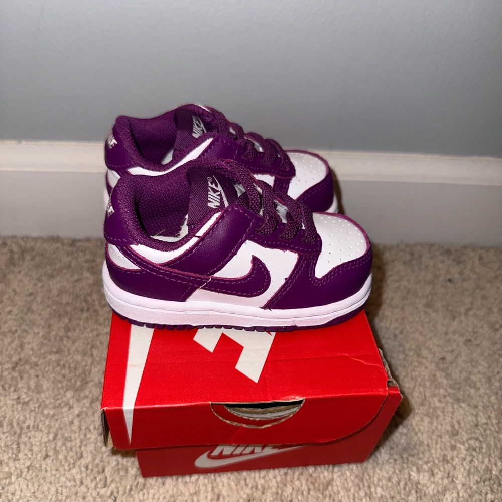 Nike Dunk Low "White/Viotech" Toddler Girls' Shoe